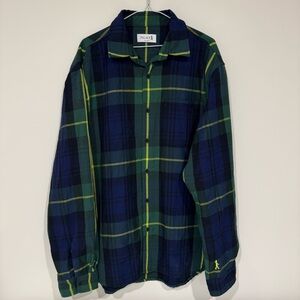 Palace Skateboards Mens Guard Shirt Blue Green Flannel Size XL Vented